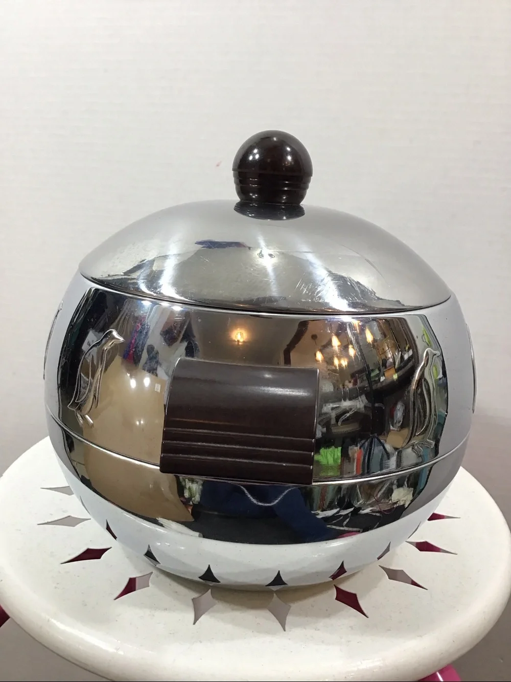 Vintage original West Bend MCM Penguin Silver Plated Covered hot cold Dish